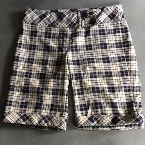 Vntg Plaid Mid-Rise Bermuda Shorts